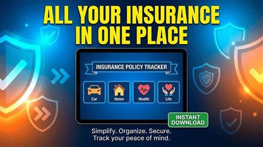 Insurance Policy Tracker Printable | Insurance Organizer Binder | Policy Log PDF | Home Auto Health Life Insurance Tracker - Etsy
