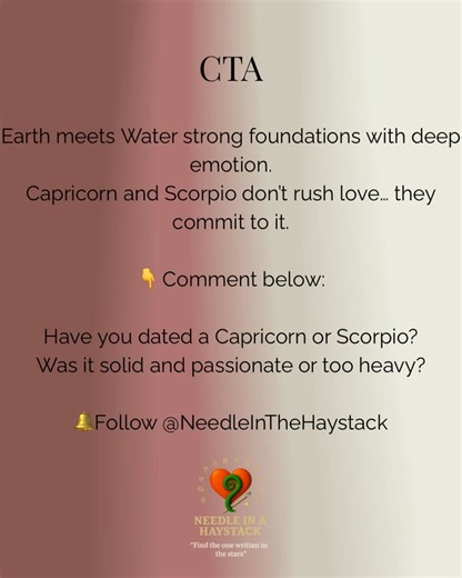 Tuesday Star Sign Poll Capricorn Scorpio Edition Two signs that don’t rush love and don’t play games. Capricorn builds with patience and purpose. Scorpio loves with intensity and loyalty. Together they can form a powerful, unbreakable bond but when both like control, does it strengthen the connection or test it? 💬 Are you a Capricorn or Scorpio? Vote your match, tag your zodiac twin, and share your experience in the comments. Was it deep and secure… or a little too heavy? Follow Needle in the H