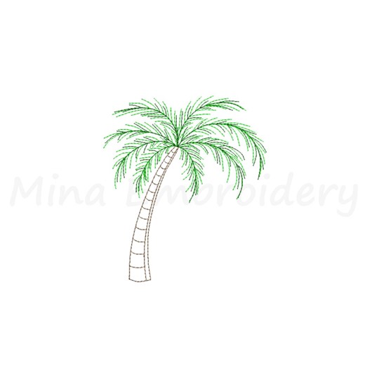 Palm Tree Line Art Embroidery Design, Summer Embroidery, Machine Embroidery Design, 6 Sizes, Instant Download - Etsy