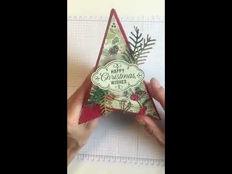 Creating a Pyramid card | Teepee Card | Fun Fold | Stampin' Up! | Christmas