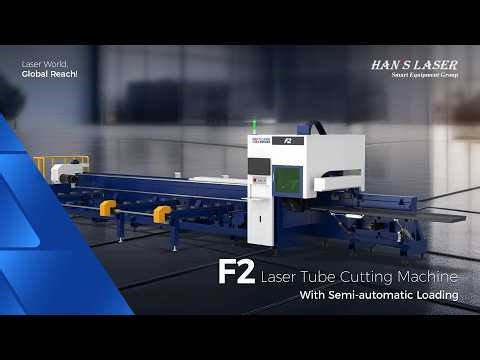 Han's Laser F2 Laser Tube Cutting Machine with a semi-automatic loading system.