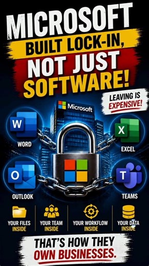 Why can’t companies leave Microsoft? 🤯 #microsoft #businesscasestudy #business #shorts