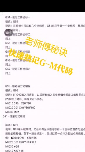 数控最全G-M代码详解
