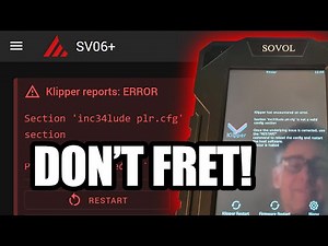 Selective restore of automatic printer.cfg backups for "Klipper reports: ERROR" Sovol SV06 SV07 T300