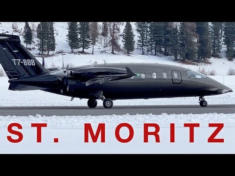 St. Moritz Winter Plane Spotting 🛩 Snow Privatjets Samedan Airport Switzerland 🇨🇭 4K