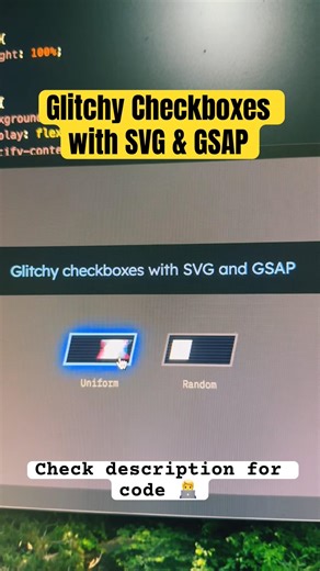 Glitchy checkboxes with SVG & GSAP #htmlcss #javascript #gsap #shorts