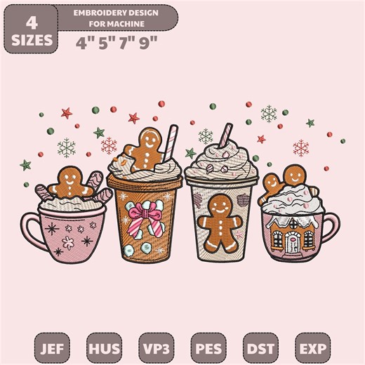 Gingerbread Bakery Embroidery Design: Christmas Pattern (digital Download) - Etsy