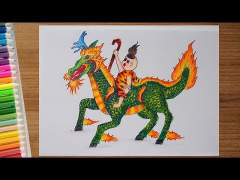 ระบายสีสุดสาคร กับม้านิลมังกร |วันสุนทรภู่