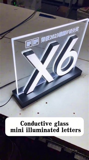 Conductive glass mini illuminated letters #ledsign #advertising #signage #sourcefactory #sourcefactory #luminouscharacters