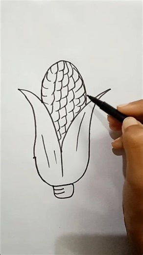 Very Easy Corn Drawing 🌽🌽|| #corn #drawing #art #shorts #viral