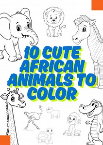 African Animals Coloring Pages PDF - Kids Printable Safari Wildlife Pack - Digital Download Activity Sheets - Lion Elephant Giraffe - Etsy Canada