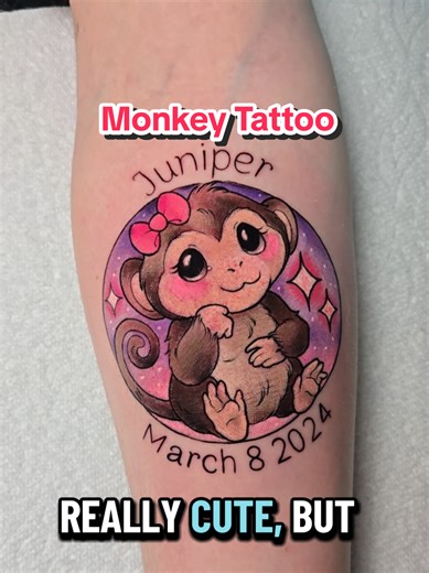 a little monkey tattoo for my clients little monkey. Cute tattoos for your children is such a lovely idea. #monkeytattoo #cutetattoo #tattooinspo #tattooideas #yyctattoo