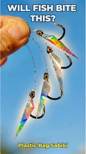 EP42 - I Made Sabiki Hooks from a Laser Rainbow Holographic Plastic Bag #fishing #mancing #钓鱼