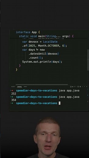 Counting Down The Number of Days To Devoxx with ChronoUnit #java #shorts #coding #airhacks