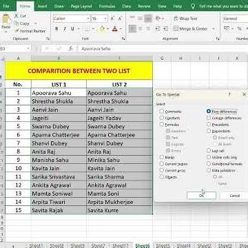 How to Compare Two Lists in Excel | Excel Tutorial: Compare Two Columns for Matches & Differences