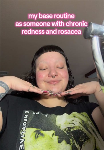 this is only the first part of my makeup routine! I do not go into any specific eye lewkss. As someone who lives with chronic redness and rosacea, I use a full coverage foundation that I match to my NECK !! #makeup #basemakeup #makeupbase #rosacea #motd