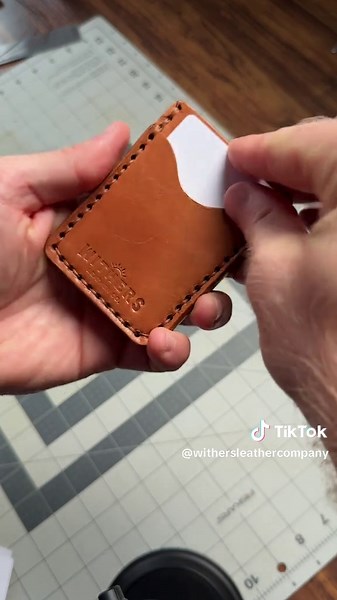 Making a leather card holder wallet #leathercraft #asmr