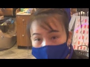 BULGE WATCHER: Asian Nail tech can’t help but look at bulge. (Bulge Reaction) Pt.1/2