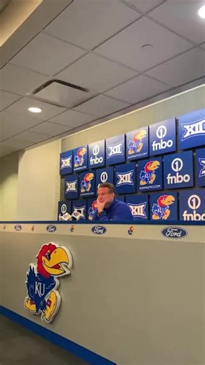 Kansas basketball coach Bill Self reacts to team's win vs Kansas State