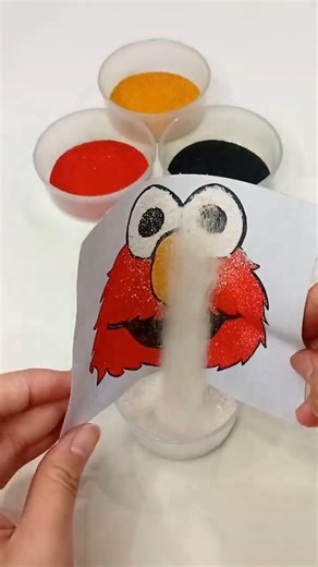 ASMR Sand Art Coloring Cute Elmo Sesame Street ❤️ #shorts #asmr #coloring #satisfying #relaxing