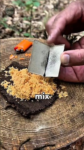 turning sawdust into fire - DIY hack that actually work! #bushcraft #survival #campfire #wilderness