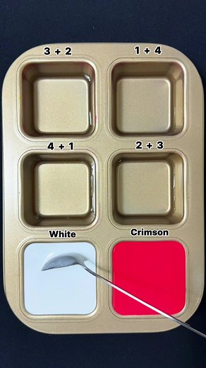 Mixing White and Crimson Paint for Pink - ASMR