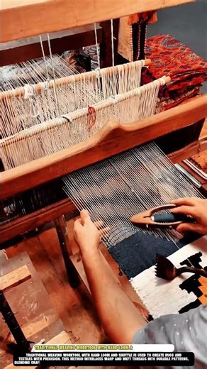 Traditional Weaving Worktool with Hand Loom and Shuttle for Rugs