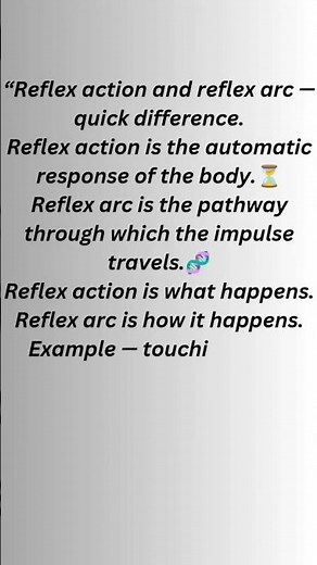 #short Reflex action and reflex arc difference explained Neural control & coordination#biologyshorts
