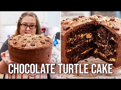 The #1 Most Requested Cake I've Ever Made (Chocolate Caramel Turtle Cake)