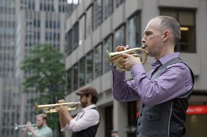 Trumpet City, A Touring Art Installation Featuring an Army of Trumpets Droning in a Public Space