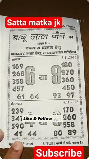 kalyan fix game 17/11/2025 to 22/11/2025,fixx game‪@sattamatkajk‬