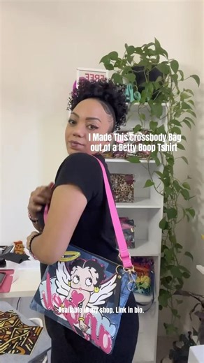 ￼I Made This Crossbody Bag out of a Betty Boop Tshirt