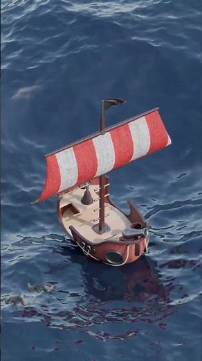 3D Pirate Ship Loop Animation 🏴 ☠️ Epic Ocean Adventure #shorts #animation #3danimation