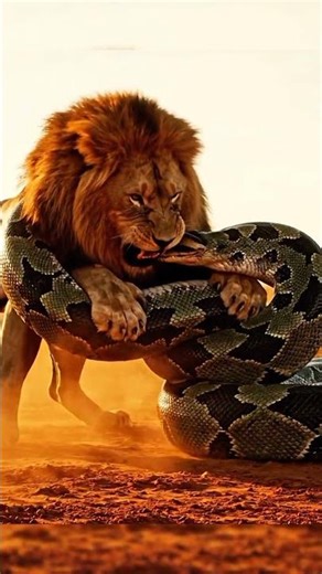 battle lion vs piton #animals #veo3 #ai #shorts