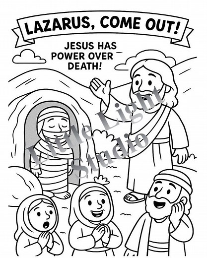 Jesus Raises Lazarus Coloring Page: Bible Miracle Sunday School Craft (digital Download) - Etsy