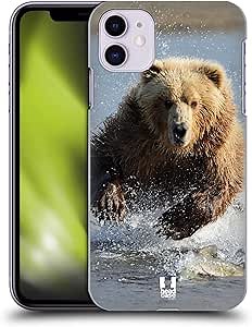 Head Case Designs Grizzly Bear Jumping Wildlife Hard Back Case Compatible with Apple iPhone 11