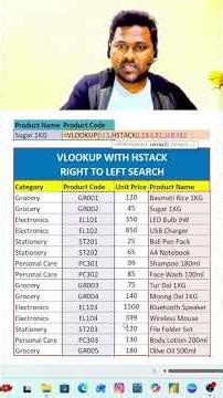 VLookup with Hstack Formula in Excel Right to Left Search 🔍 తెలుగు Tutorial #vlookup ,#Hstack