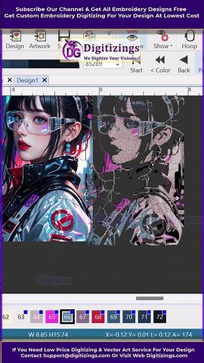 Auto Digitizing Convert PNG TO Embroidery File #AutoDigitizing#pngtoembroideryfile