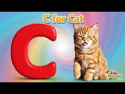 C for Cat 🐱 | ABC in Marathi | Edu Marathi #shorts