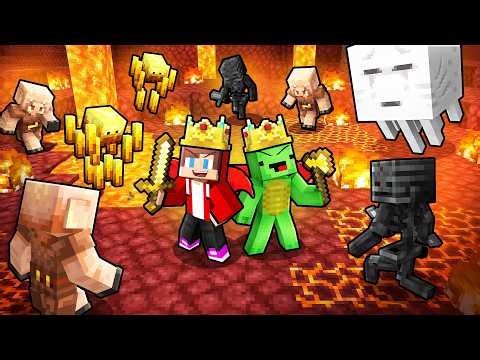 JJ and Mikey Became KINGS OF NETHER in Minecraft - Maizen