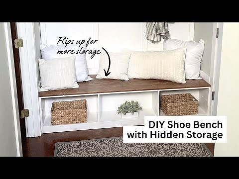 DIY Mudroom Bench with SECRET STORAGE!!!