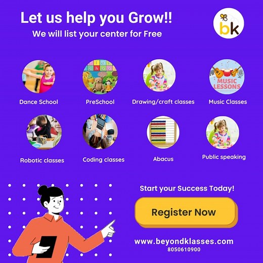 Free online competition Drawing, Art, painting, Singing, Science, School Projects, Robotics, Coding, Craft/ Card Making, Singing / Dance / Poem, Rhymes /Story Telling, Speech / Rangoli / Cooking Unique Talent showcase, FREE ENTRY. Win Mementos | Win Prizes | Win gifts | It's absolutely free to participate. Visit https://www.beyondklasses.com/competition CATEGORY 1 - Reference Video Contest ( Likes Views Comments ) Drawing/Art/Craft/Singing/Storytelling etc: Video submission CATEGORY 2 - Video Co