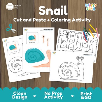 Snail Craft Cut and Paste & Coloring Pages | Bug Insect Spring Activity