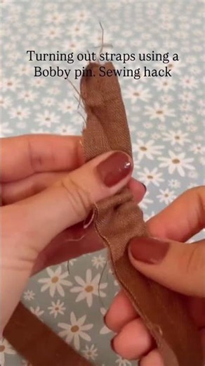 How to turn out a strap using a bobby pin - Sewing hack