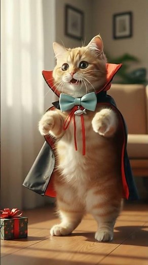 Halloween Cat Dance 🎃🐱✨ Viral Cute Cat Celebrates New Gift
