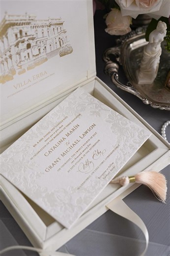 Destination Wedding Invitation Box - Lake Como Wedding - Custom Venue Illustration - Etsy