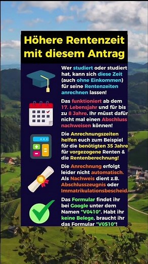 Höhere Rentenzeit mit diesem Antrag!