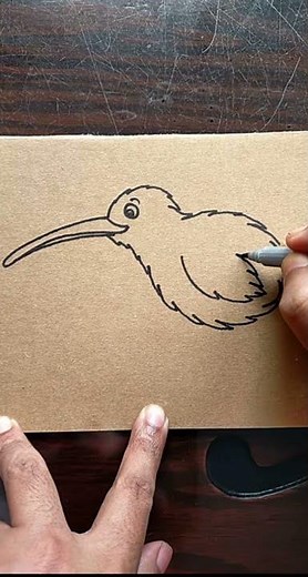 kiwi Bird Easy Drawing./ #shorts #how_to_draw #foryou #shortvideo #subscribe #art #drawing #sketch