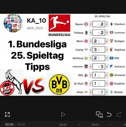 1. Bundesliga Prognose | 25. Spieltag Tipps🤔 (1.FC Köln VS Borussia Dortmund🤩) | Saison 2025/26
