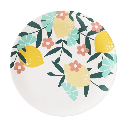Hometrends Lemon Bamboo Melamine Salad Plate 8.5 Inch 1pc, LEMON SALAD PLATE, 8.5 inch - Walmart.ca